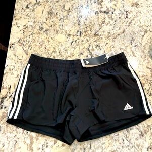 NWT Adidas Black Pacer Shorts